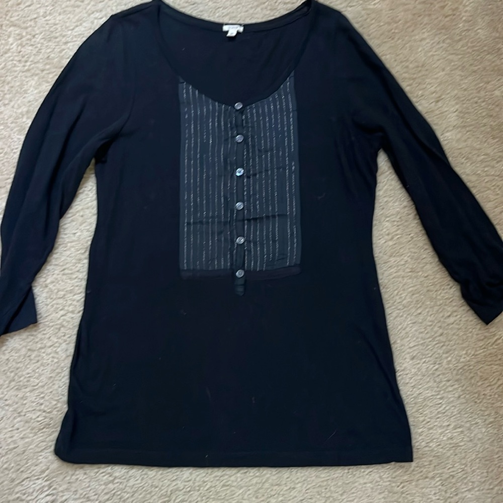 Cotton Henley with tuxedo detailing